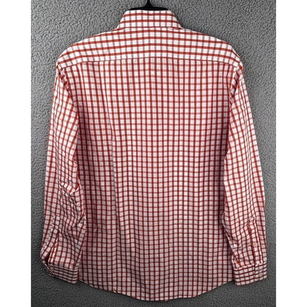 Banana Republic Shirt Mens M Slim Fit Graphic Check Gingham Candied Yam